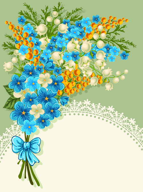 lace flower card vector card 