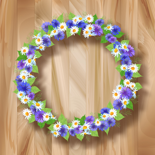 white Garland flower blue 