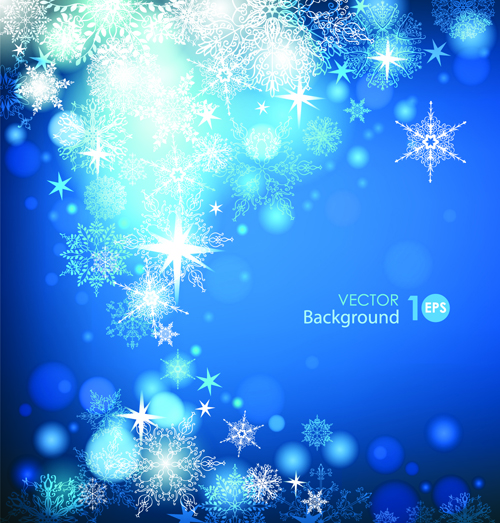 Snowflake blue christmas background 01