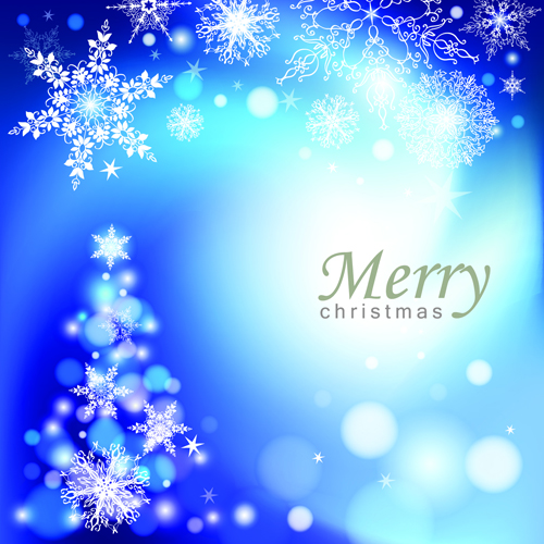Snowflake blue christmas background 03