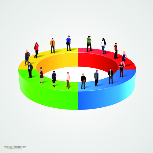Business team creative vector illustration set 03
