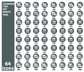 Calendar icons vector 02