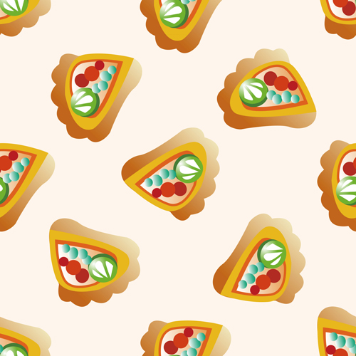 seamless pizza pattern cartoon 