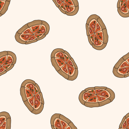 seamless pizza pattern cartoon 