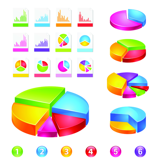 Set of Chart and infographics vector material 03