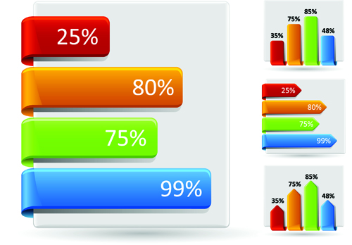 Set of Chart and infographics vector material 05