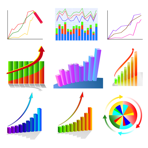 Set of Chart and infographics vector material 07