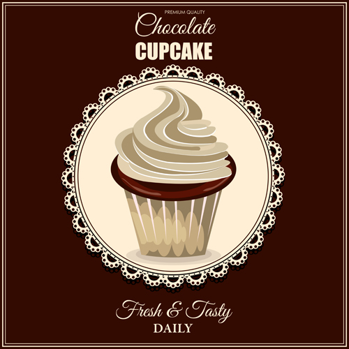with cupcake chocolate background 