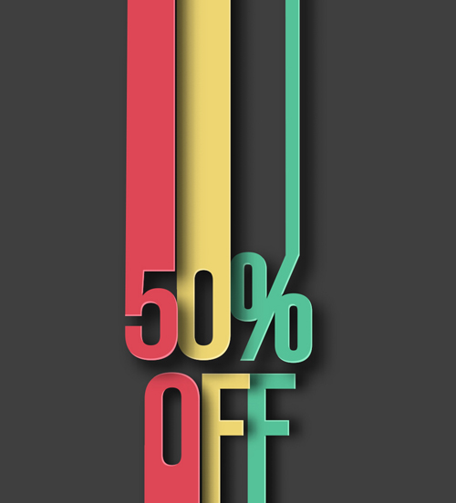 Color paper cutting business background vector 05