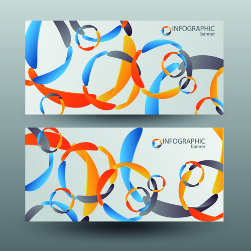 stract infographics banner vector 02 Colored abstract infographics banner vector 02