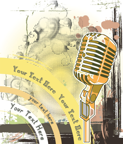 Creative vintage music background vector set 10
