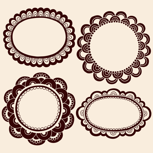 Cute hand drawn framework vector material 02
