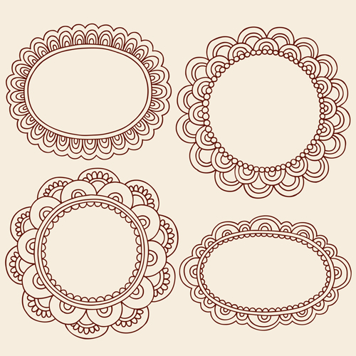Cute hand drawn framework vector material 03