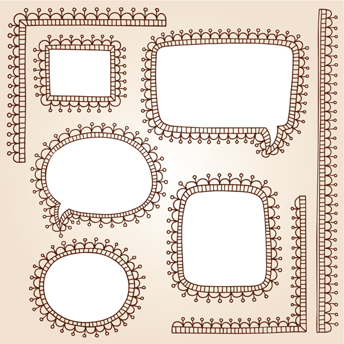 Cute hand drawn framework vector material 04
