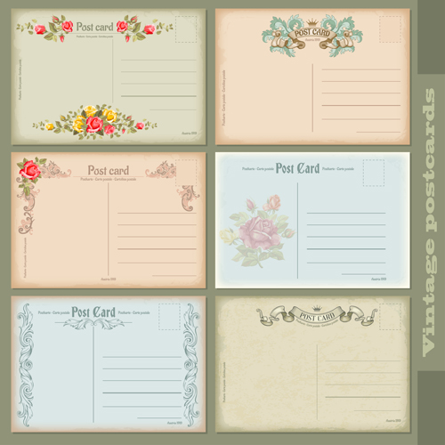 Cute vintage postcard vectors