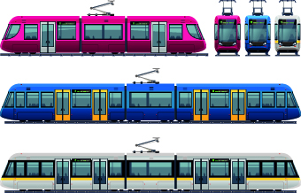 Different Trolleybus design vectors