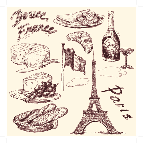 Retro font illustrations illustration food drawing 