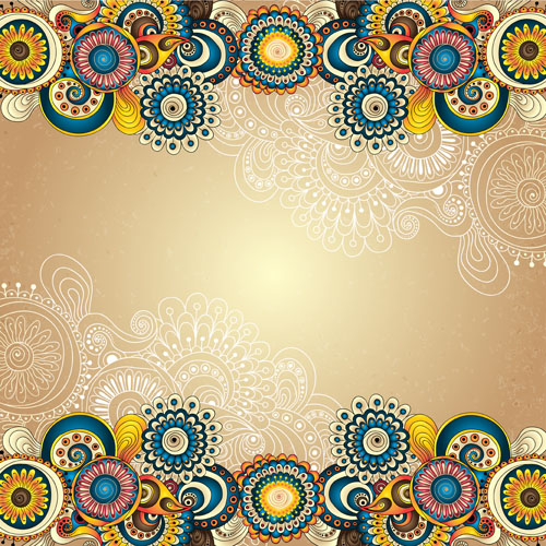 Ethnic pattern styles art background vector 04