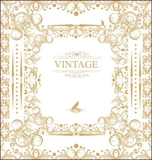 Floral frame with vintage background art vector