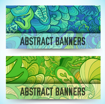 Floral pattern abstract banner vector