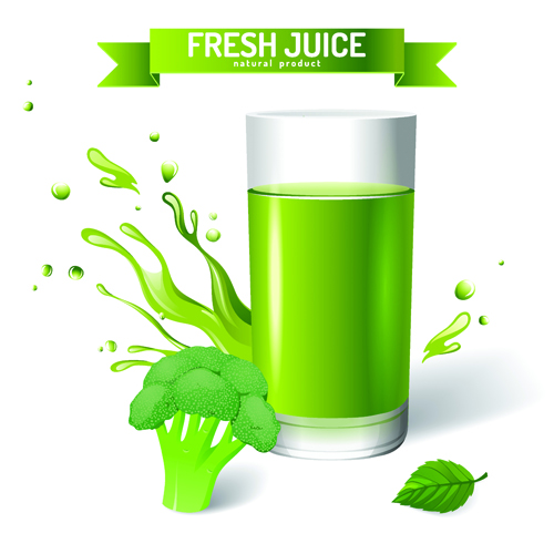 with ribbon design graphic vector 06 Fresh Juice with ribbon design graphic vector 06