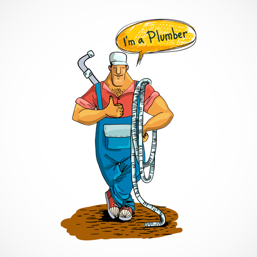 illustration funny cartoon Builders 