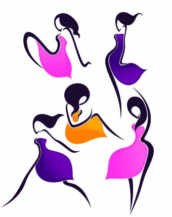 Beautiful girls stylish elements vector 01