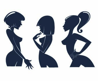 Beautiful girls stylish elements vector 02