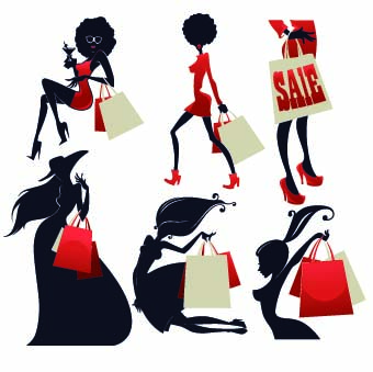 Beautiful girls stylish elements vector 04