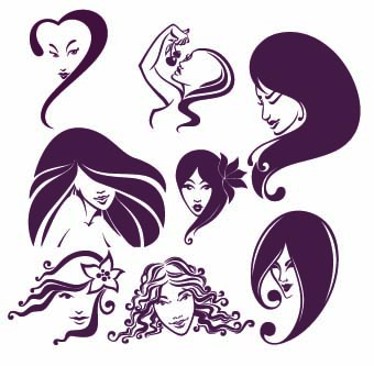 Beautiful girls stylish elements vector 05