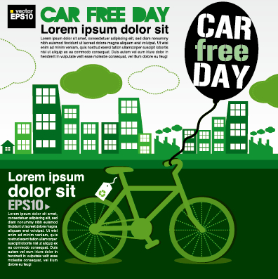 Green ecology city concept design vector 01