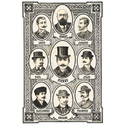 Hand drawn people elements retro vector 02