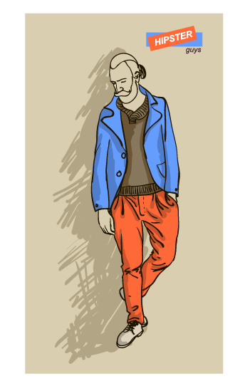 Hand drawn people hipster elements vector set 01