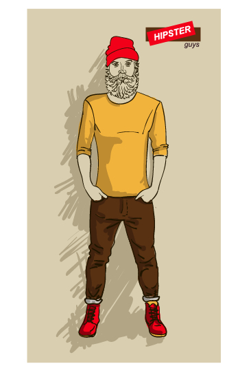 Hand drawn people hipster elements vector set 02
