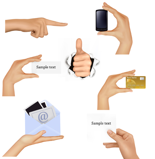 Different Hands gesture design vector 03