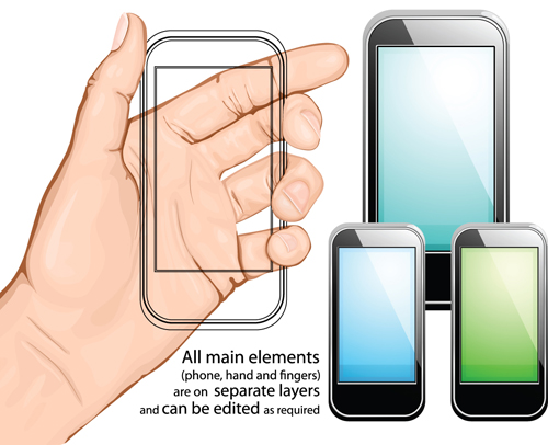 Different Hands gesture design vector 05