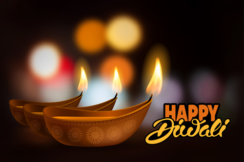 Happy Diwali ethnic styles background vectors 01