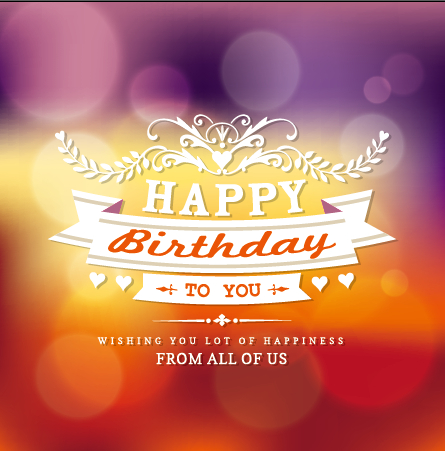 Happy birthday label with halation background vector