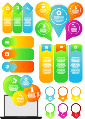 Infographic desing elements with banner vector material 01