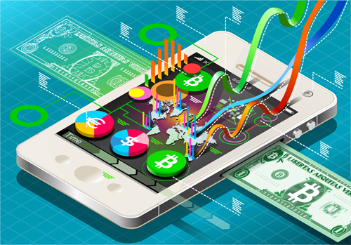 ith financial infographics vector 02 Modern tech with financial infographics vector 02