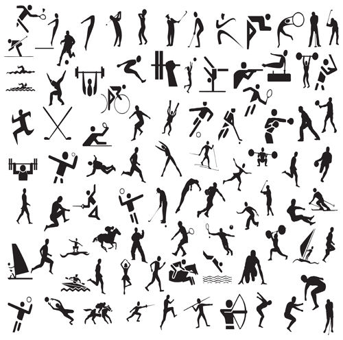 sports sport silhouettes silhouette people olympic different 