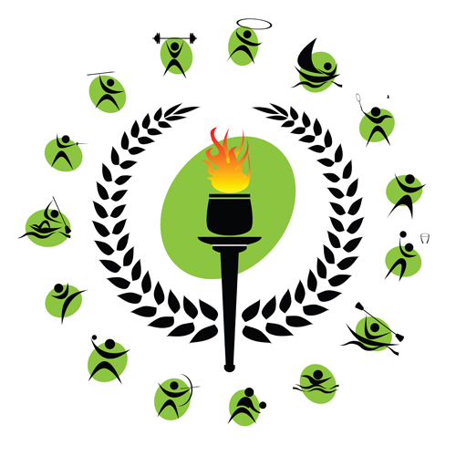 Different Olympic sports People Silhouettes vector 02