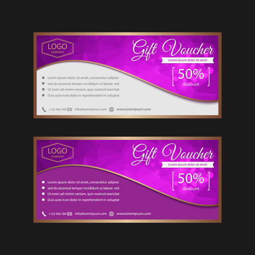 Ornate gift voucher vintage template vector 05