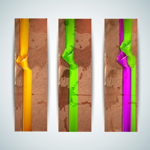 Colored Ribbon and banners vector 05