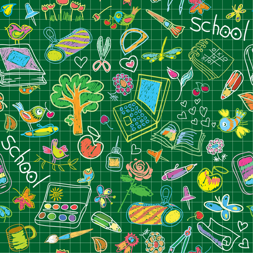 Hand drawn School elements vector 02