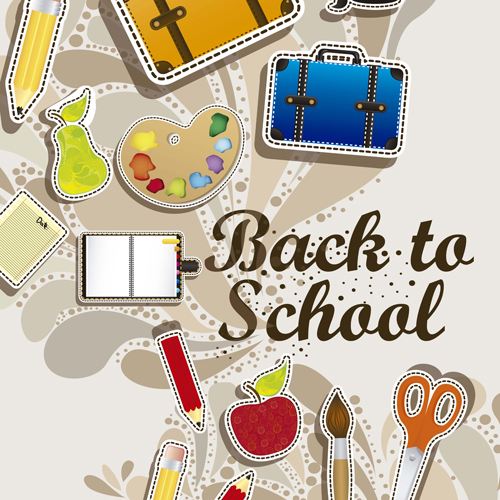 Hand drawn School elements vector 03