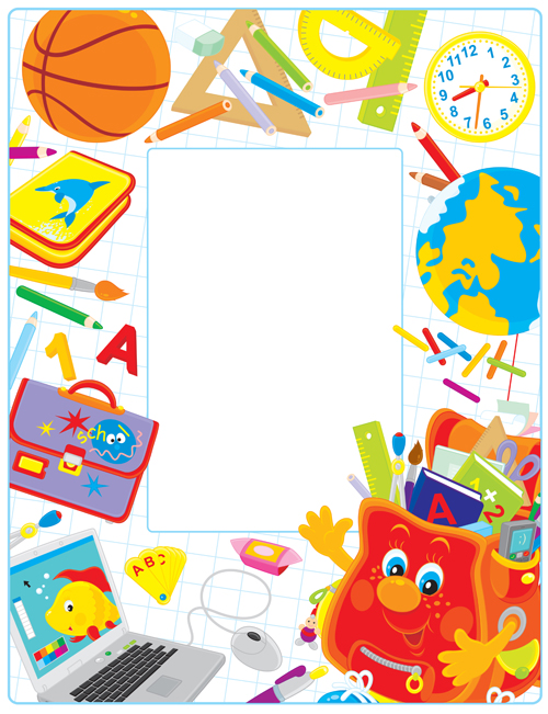Set of Back to School elements background vector 02