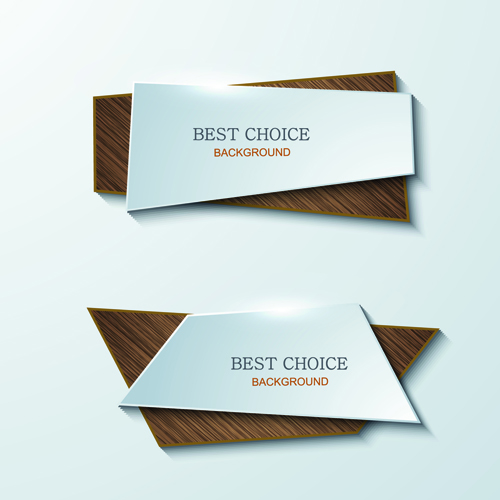 Shiny paper banner vector material 01