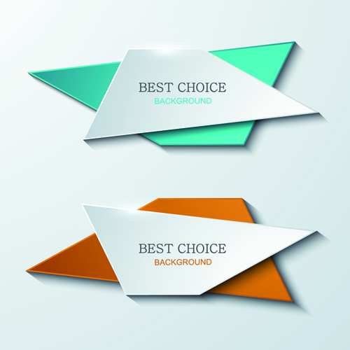 Shiny paper banner vector material 05