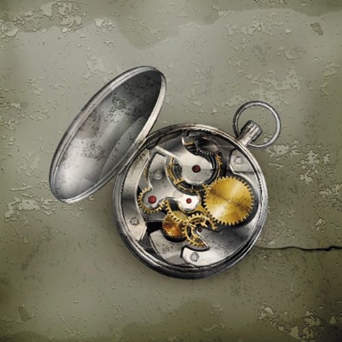 Vintage clock grunge background vector 03